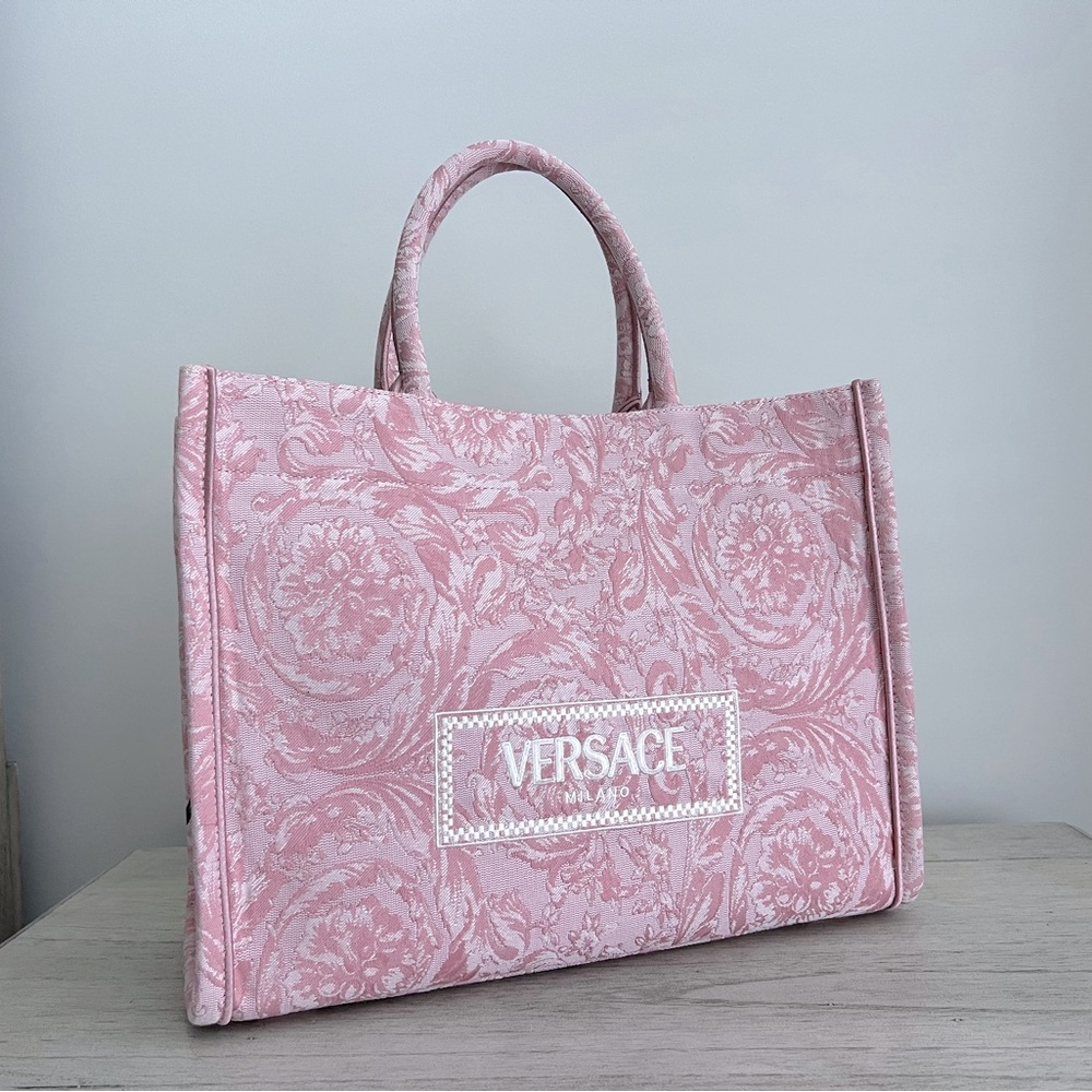 Pink Versace Tote Bag